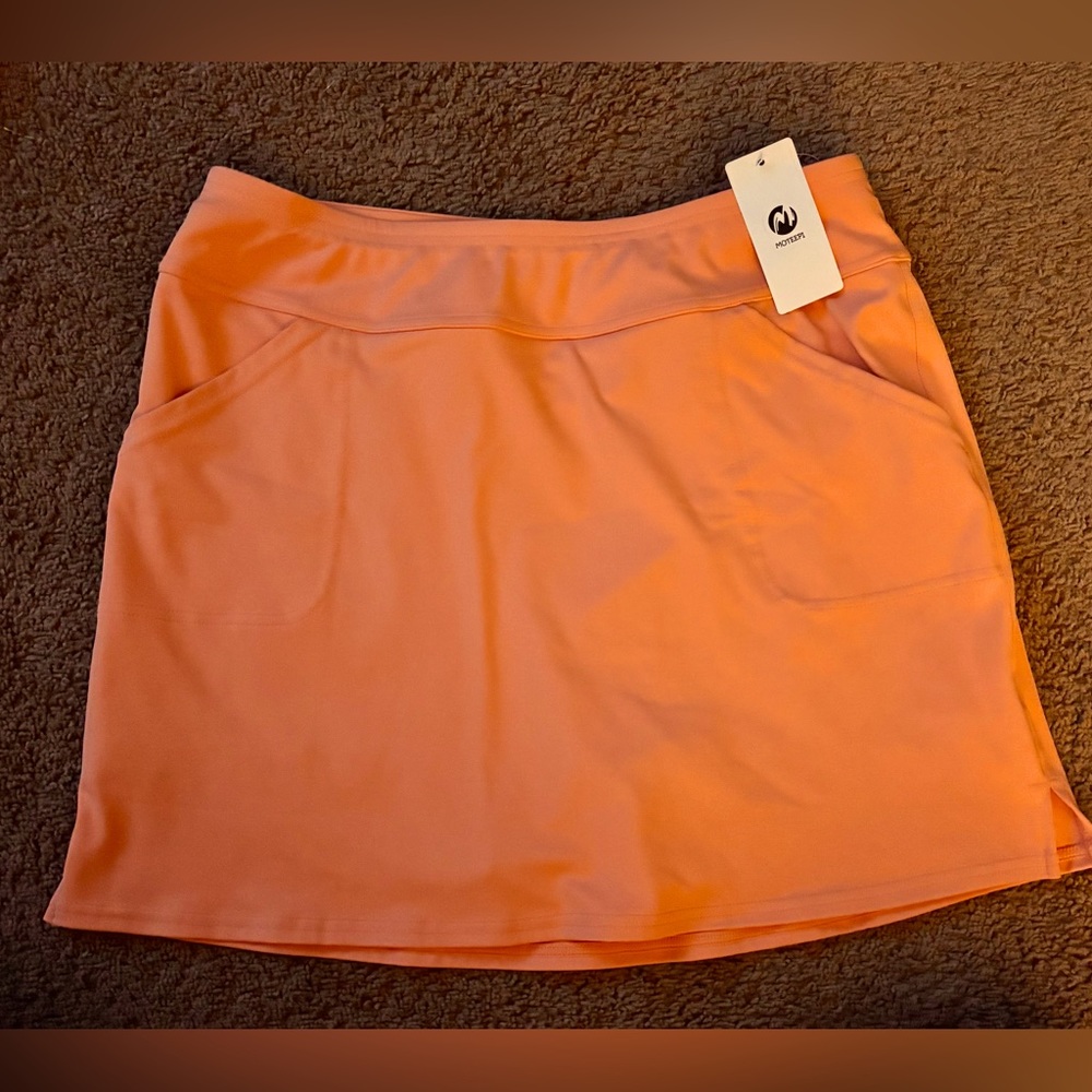 MOTEEPI 16" Golf Skirt for Women Athletic Tennis Skort Skirt with 4” pockets